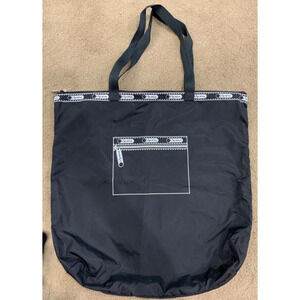 LeSportSac Bag Travel Tote Bag Purse Black Silver Banding Trim with Logo NWOT